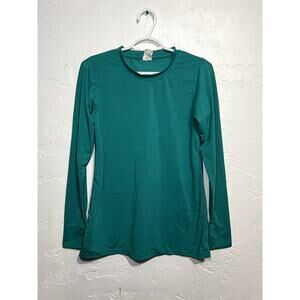 Zyia active blue eyelet long sleeve top womens small athleisure workout hiking